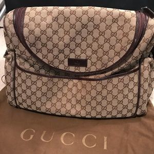 Authentic Gucci “GG” canvas diaper bag